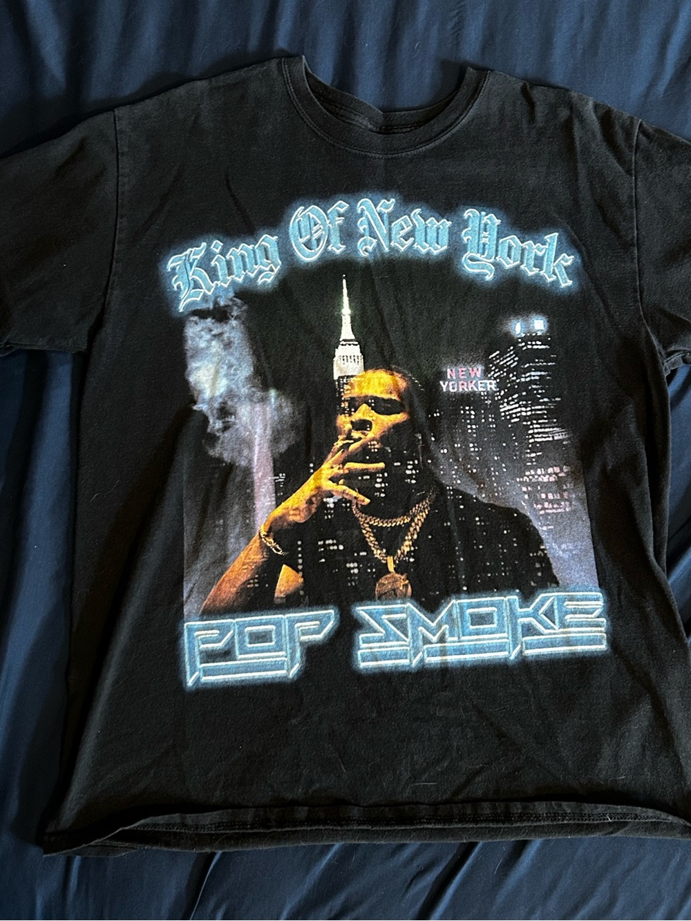 Pop Smoke Black Graphic Tee - King Of New York